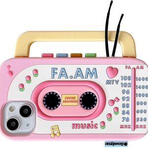 Funny iPhone Case, Pink Retro Boom Box, iPhone 12/12 Pro
